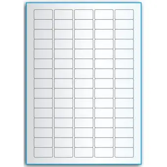 A4-etiketter, 75 stansade etiketter/ark, 34,0 x 18,0 mm, transparent, 50 ark - Etiketter på A-4 ark, transparent