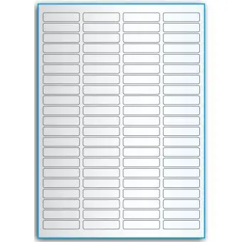 A4-etiketter, 84 stansade etiketter/ark, 46,0 x 11,1 mm, transparent, 50 ark - Etiketter på A-4 ark, transparent