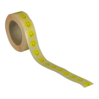 Liten Smiley etikett, gul, Ø13 mm, 1.000 st. - Diverse
