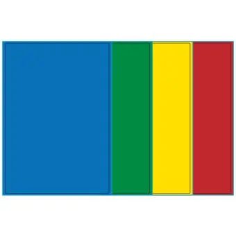 A4-etiketter, 1 stansad etikett/ark, 199,6 x 289,0 mm, (blå, grön, gul eller röd) , 100 ark - Etiketter på A-4 ark, färgade