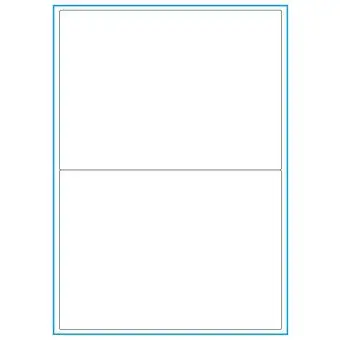 A4-etiketter, 2 Stansade etiketter/ark, 199,6 x 143,5 mm, A5, vit matt, 100 ark - Etiketter på A-4 ark, vit matt