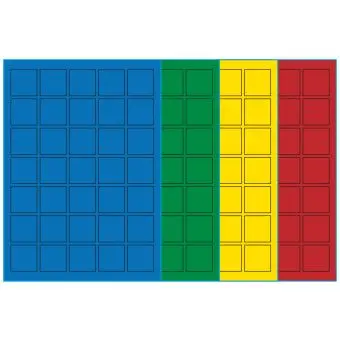 A4-etiketter, 35 stansade etiketter/ark, 35,0 x 35,0 mm, (bl&aring;, gr&ouml;n, gul eller r&ouml;d) 100 ark - 