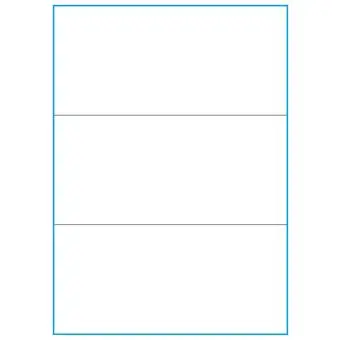 A4-3 slids, 3 stansade etiketter/ark, 210,0 x 98,4 mm, vit matt, 100 ark - 