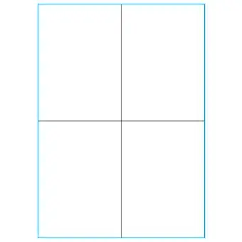 A4-4 slids, 4 stansade etiketter/ark, 105,0 x 147,6 mm, vit matt, 100 ark - 