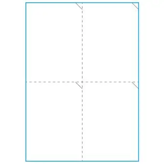 A4-4 perf., 4 Stansade etiketter/ark, 105,0 x 147,6 mm, vit matt, 100 ark - Etiketter på A-4 ark, vit matt