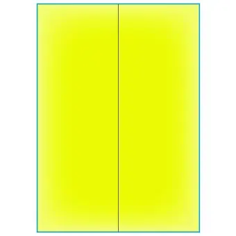 A4-etiketter, 2 Slids Lång,  2 stansade etiketter/ark, 105,00 x 295,3 mm, gul neon , 100 ark - Etiketter på A-4 ark, gul neon