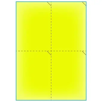 A4-etiketter, 4 stansade etiketter/ark, 105,0 x 147,6 mm, gul neon, 100 ark - Etiketter på A-4 ark, gul neon