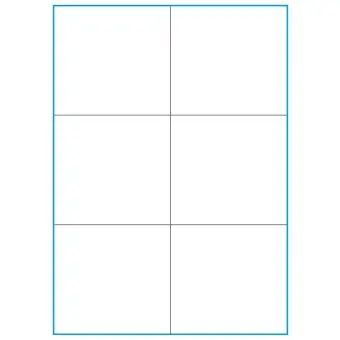 A4-6 slids, 6 stansade etiketter/ark, 105,0 x 98,4 mm, vit mat, 100 ark - 