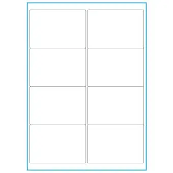 A4-8, 8 Stansade etiketter/ark, 99,1 x 67,7 mm, vit matt, 100 ark - Etiketter på A-4 ark, vit matt
