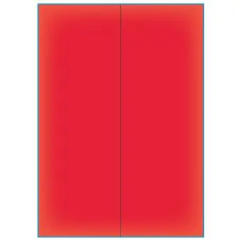 A4-etiketter, 2 slid Lång, 2 stansade etiketter/ark, 105,00 x 295,3 mm, röd neon , 100 ark - Etiketter på A-4 ark, röd neon