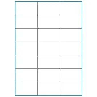 A4-21 slids, 21 stansade etiketter/ark, 70,0 x 42,2 mm, vit matt, 100 ark - Etiketter på A-4 ark, vit matt