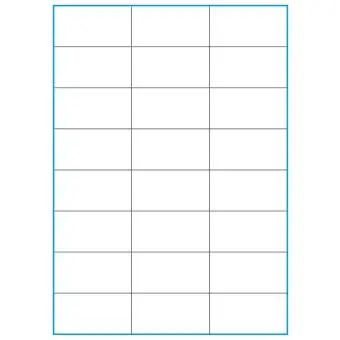 A4-24 slids, 24 stansade etiketter/ark, 70,0 x 36,9 mm, vit matt, 100 ark - Etiketter på A-4 ark, vit matt