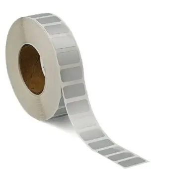 Silver polyester etiketter, på rulle, 20x10 mm - Neutrala etiketter till etikettskrivare
