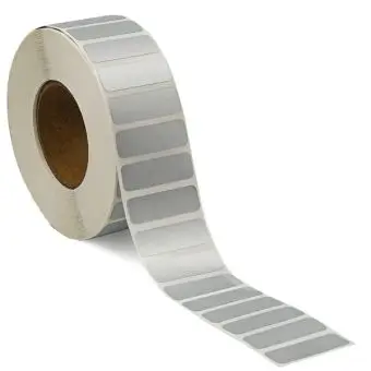 Sølvpolyesteretiketter på rull, 30x10 mm, 2.500 stk. - Silverpolyester-etiketter