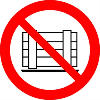 Forbudsskilt der indikerer ingen henstilling af gods, ISO 7010 P023 - 