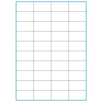 A4-40 slids, 40 stansade etiketter/ark, 52,5 x 29,5 mm, vit matt, 100 ark - Etiketter på A-4 ark, vit matt