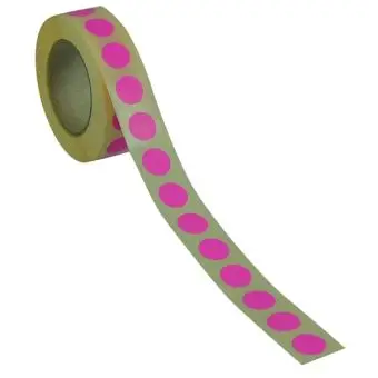 Rund etiket, Ø13, pink, 1000 st. - Runda etiketter
