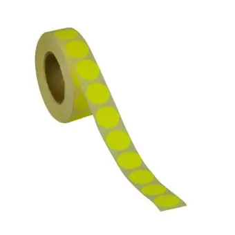 Rund etiket, Ø13, gul neon, 1000 st. - Runda etiketter