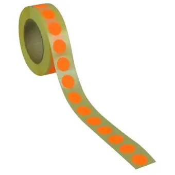Rund etiket, Ø13, orange neon, 1000 st. - Runda etiketter