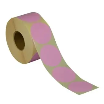 Rund etiket, Ø50, rosa, 1000 st. - Runda etiketter