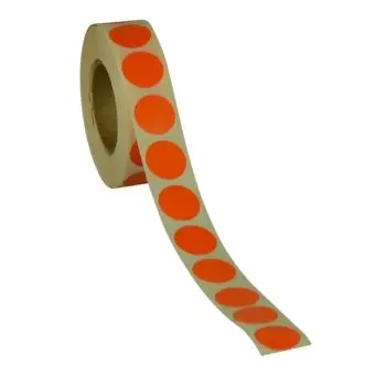 Rund etiket, Ø19, orange, 1000 st. - Runda etiketter