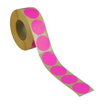 Rund etiket, Ø32, pink, 1000 st. - Runda etiketter