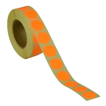 Rund etiket, Ø19, orange neon, permanent lim, 1000 st. - Runda etiketter