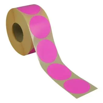 Rund etiket, Ø50, pink, 1000 st. - Runda etiketter