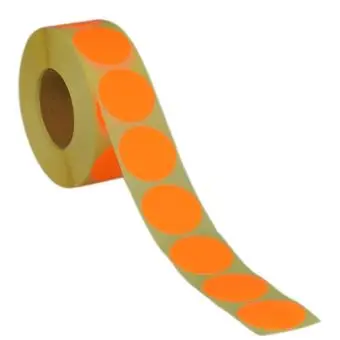 Rund etiket, Ø32, orange neon, 1000 st. - Runda etiketter