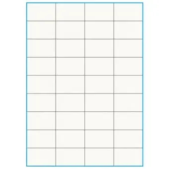 A4-36 slids, 100% Recycled, 36 stansade etiketter/ark, 52,5 x 32,8 mm, benvit/matt, 75 ark - A4, A5 & A6 etiketter i ark