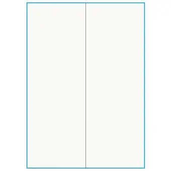 A4-2- Slids Lång, 100% Recycled 2 stansade etiketter/ark, 105,00 x 295,3 mm, benvit/matt , 75 ark - A4, A5 & A6 etiketter i ark