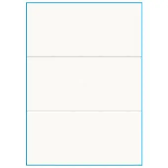 A4-3 slids, 100% Recycled, 3 stansade etiketter/ark, 210,0 x 98,4 mm, benvit/matt, 75 ark - A4, A5 & A6 etiketter i ark