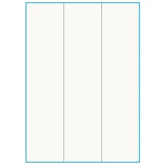 A4-3-lang slids, 100% Recycled, 3 stansade etiketter/ark, 70,0 x 295,3 mm, benvit/matt, 75 ark - A4, A5 & A6 etiketter i ark