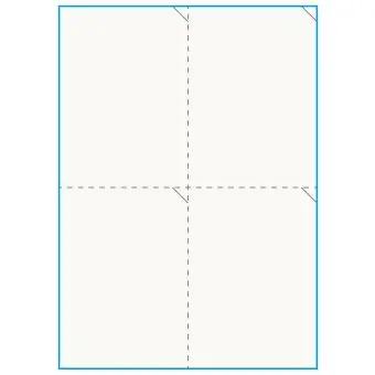 A4-4 perf., 100% Recycled 4 stansade etiketter/ark, 105,0 x 147,6 mm, benvit/matt, 75 ark - A4, A5 & A6 etiketter i ark