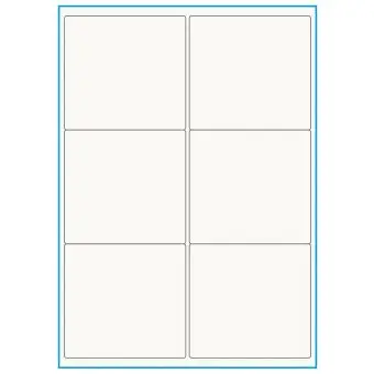 A4-6, 100% Recycled 6 stansade etiketter/ark, 99,1 x 93,1 mm, benvit/matt, 75 ark - A4, A5 & A6 etiketter i ark