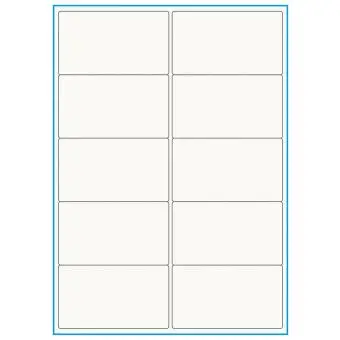 A4-10, 100% Recycled 10 stansade etiketter/ark, 99,1 x 57,0 mm, benvit/matt, 75 ark - A4, A5 & A6 etiketter i ark