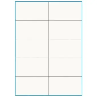 A4-10 slids, 100% Recycled, 10 stansade etiketter/ark, 105,0 x 59,1 mm, benvit/matt, 75 ark - A4, A5 & A6 etiketter i ark