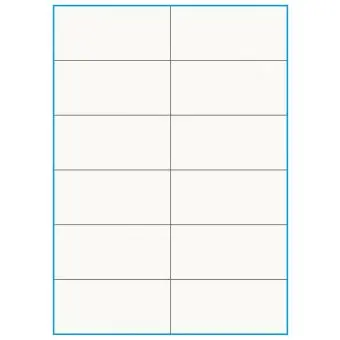A4-12-smal slids, 100% Recycled, 12 stansade etiketter/ark, 105,0 x 49,2 mm, benvit/matt, 75 ark - A-4 etiketter, 100% recycled