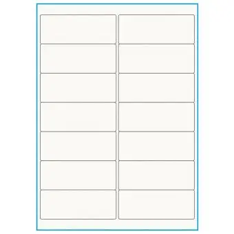 A4-14, 100% Recycled 14 stansade etiketter/ark, 99,1 x 38,1 mm, benvit/matt, 75 ark - A4, A5 & A6 etiketter i ark