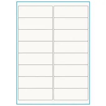 A4-16, 100% Recycled 16 stansade etiketter/ark, 99,1 x 33,9 mm, benvit/matt, 75 ark - A4, A5 & A6 etiketter i ark
