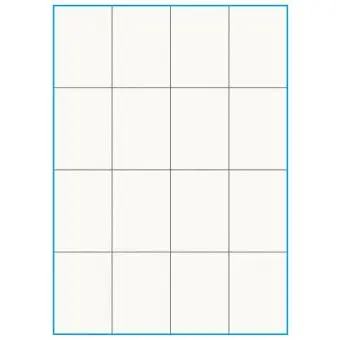 A4-16 slids, 100% Recycled, 16 stansade etiketter/ark, 52,5 x 73,8 mm, benvit/matt, 75 ark - A4, A5 & A6 etiketter i ark