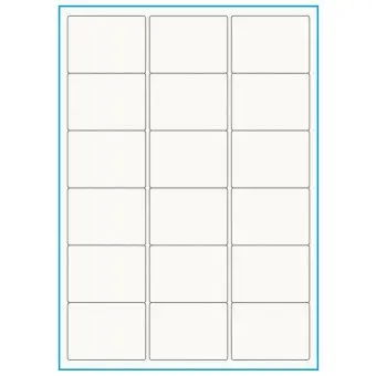 A4-18, 100% Recycled 18 stansade etiketter/ark, 63,5 x 46,6 mm, benvit/matt, 75 ark - A4, A5 & A6 etiketter i ark