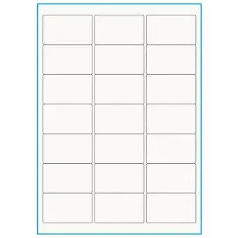 A4-21, 100% Recycled 21 stansade etiketter/ark, 63,5 x 38,1 mm, benvit/matt, 75 ark - A4, A5 & A6 etiketter i ark