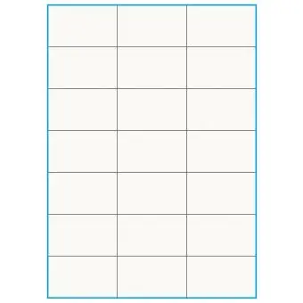 A4-21 slids, 100% Recycled, 21 stansade etiketter/ark, 70,0 x 42,2 mm, benvit/matt, 75 ark - A4, A5 & A6 etiketter i ark