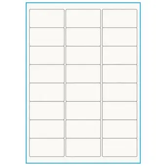 A4-24, 100% Recycled 24 stansade etiketter/ark, 64,0 x 33,9 mm, benvit/matt, 75 ark - A4, A5 & A6 etiketter i ark