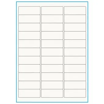 A4-33, 100% Recycled 33 stansade etiketter/ark, 64,0 x 24,3 mm, benvit/matt, 75 ark - A4, A5 & A6 etiketter i ark