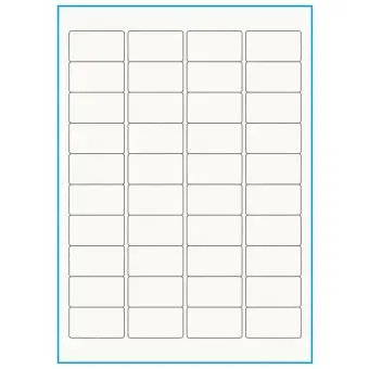 A4-40, 100% Recycled 40 stansade etiketter/ark, 45,7 x 25,4 mm, benvit/matt, 75 ark - A4, A5 & A6 etiketter i ark