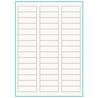 A4-45, 100% Recycled 45 stansade etiketter/ark, 58,0 x 17,8 mm, benvit/matt, 75 ark - A4, A5 & A6 etiketter i ark