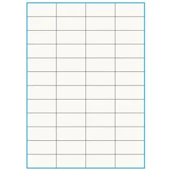 A4-48 slids, 100% Recycled, 48 stansade etiketter/ark, 52,5 x 24,6 mm, benvit/matt, 75 ark - A4, A5 & A6 etiketter i ark