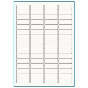 A4-64, 100% Recycled 64 stansade etiketter/ark, 45,7 x 16,9 mm, benvit/matt, 75 ark - A4, A5 & A6 etiketter i ark